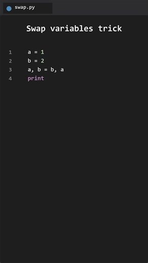 Swapping Trick In Python | Swap Two Variables Without Temp Variable #python #shorts #pythontricks