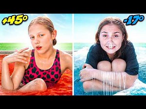 ¡PISCINA CALIENTE VS PISCINA FRÍA! 🥵🥶 ¡El desafío de verano de Amelka y sus amigos!