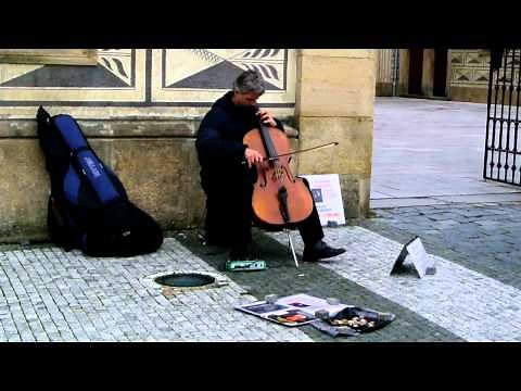 Street performers of Prague- The cello player