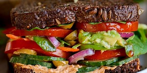 Loaded Avocado & Hummus Veggie Sandwich