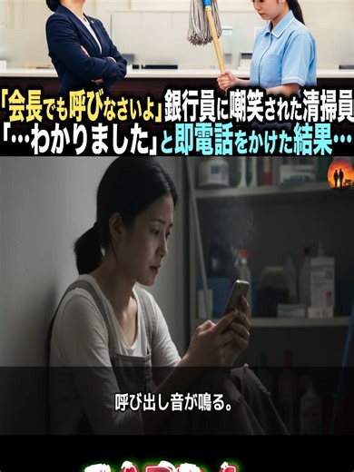 銀行員に見下された清掃員の反撃