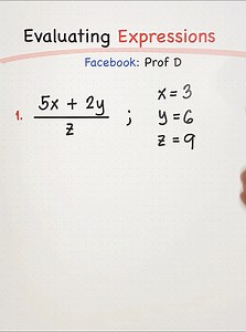 539K views · 4.8K reactions | How to Evaluate Algebraic Expressions! #BasicMathReview | Prof D | Facebook