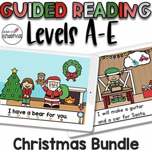 Christmas Books for Guided Reading Levels A-E Boom Cards Distance Learning