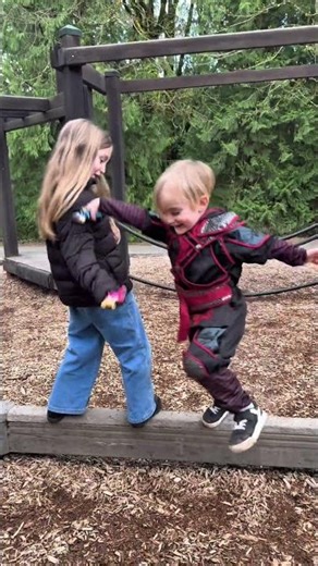 Battle Beam Challenge between Payton and Bryton! #ninjakidz #actionfigures #viral #shorts