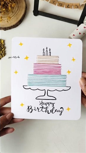DIY Birthday Card With Thread Craft #diy #birthdaygift #cardcreations #craft #shorts