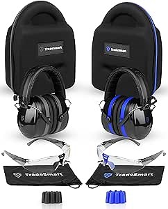 Amazon.com: TradeSmart Gun Range Protection Duo Kit - Grey and Blue Shooting Eye and Ear Protection for Women and Men, U.S. Certified : Sports & Outdoors