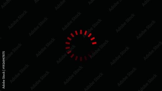 Loading Process to Complete. Pending loading screen on black background. Loop animation 4k video