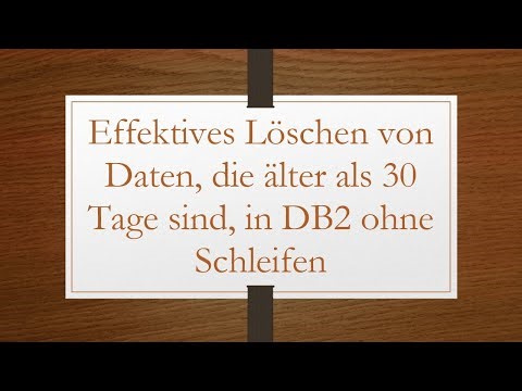 Effektives Löschen von Daten, die älter als 30 Tage sind, in DB2 ohne Schleifen