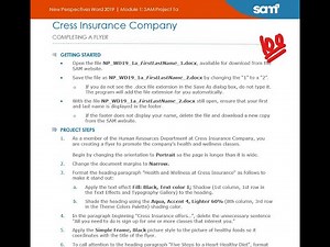 New Perspectives Word 2019 | Module 1: SAM Project 1a