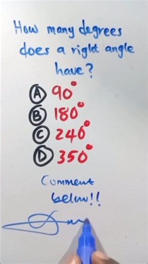 How many degrees does a right angle have?
