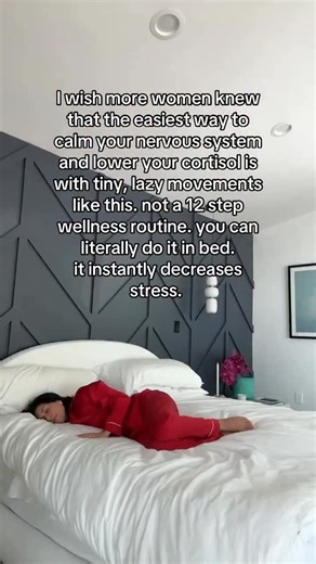 Somatic Exercises with Liz Tenuto on Instagram: "permission granted to ditch your 12 step wellness routine 👇🏼 and try tiny, lazy movements that regulate your nervous system and lower your cortisol instead they’re science-backed, take 5-10 minutes per day, and you can do them laying by the pool or in bed do you want to lower your cortisol and regulate your nervous system (without trying too hard)? get guided though the step by step 👇🏼 lower your cortisol 🔗 on profile 💖✌🏼💖 • • • #cortisol 