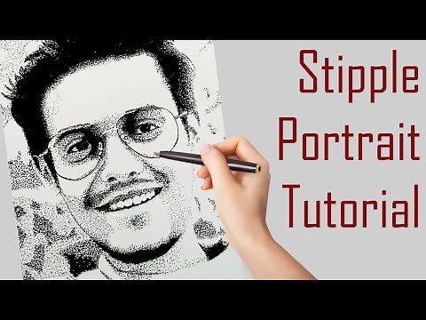 How to draw Dot Portrait | Stipple Drawing Tutorial | Boy portrait by Ink Dots| Ink Art for beginner