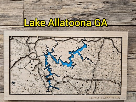 Lake Allatoona Georgia Layered Lake Map SVG Laser Cutting File (digital Download) - Etsy