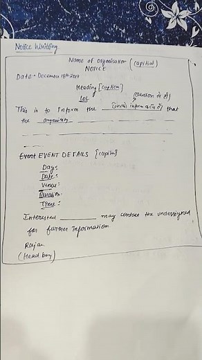 Notice Writing class 12 CBSE Format