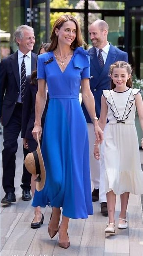 Royal Blue Elegance: Kate Middleton Steals the Spotlight with Princess Charlotte & Prince William