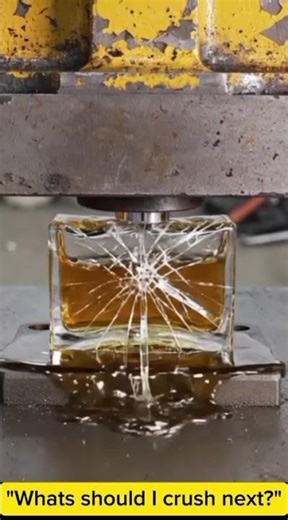 Hydraulic Press vs Perfume Bottle 💥 Satisfying Crush #shorts