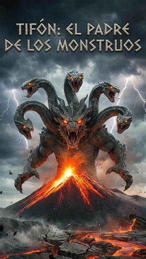 Mitologia on Instagram: "Tifón: El titán que hizo temblar al Olimpo. 🌋 Conocido como el “Padre de todos los Monstruos”, esta criatura colosal con 100 cabezas de dragón fue el único ser capaz de aterrorizar a los dioses y desafiar el poder de Zeus. Tras una batalla épica, terminó sepultado bajo el Monte Etna, donde su furia aún provoca erupciones. ¡La pesadilla definitiva de la mitología griega! ⚡👹. #MitologiaGriega #Tifon #Monstruos #Leyendas #curiosidades"