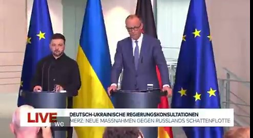 « La Russie devrait arrêter la guerre aussi vite que possible. Elle n’a aucune chance de la gagner ». F. Merz envoie un « signal clair » à la Russie avec un nouveau partenariat stratégique signé entre l’#Allemagne et l’#Ukraine ce jour lors de la visite de V. #Zelensky à Berlin.