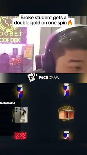 Broke student gets double gold on one spin #shorts