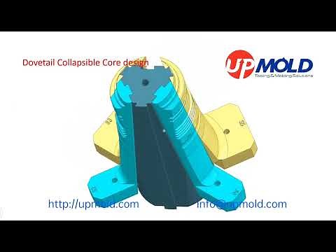 Collapsible core design, dovetail Collapsible core design, Collapsible core mechanisms, 3D models