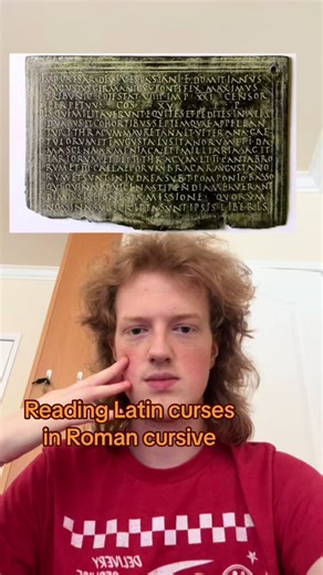 curses in cursive! Reading latin curse tablets. #linguistics #language