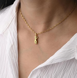 Gold Female Body Pendant Necklace: Empowerment Jewelry - Etsy