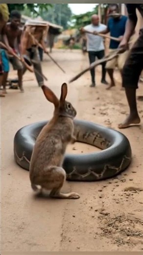 Rabbit vs python 🔥😱😲 #rabbit #snake #animallovers #wildlife #shorts