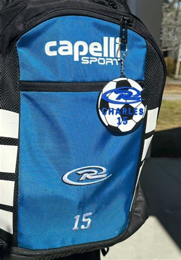 Every soccer parent knows… ALL the bags look the same 😂⚽ Custom 3D printed soccer bag name tags fix that! DM to order yours. #soccerfamily #soccerseason #soccerlife⚽ #fyp #3dprinted