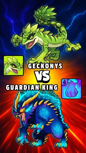 New Dynamon Geckonys VS Guardian King Battle in dynamons world 🔥 #dynamonsworld #pokemon #shorts