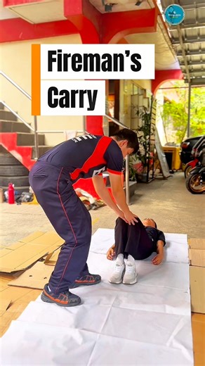FIREMAN’S CARRY TECHNIQUE 🚒 The fireman’s carry is a basic rescue movement, not limited to fire incidents. It is used during non-fire rescues when a victim must be moved quickly and no spinal injury is suspected. This technique allows a rescuer to lift and carry a victim over the shoulders, keeping the victim balanced while freeing one hand for stability or movement through tight spaces. 💪 Why we train this • Improves strength and balance • Reinforces proper body mechanics • Enhances decision-