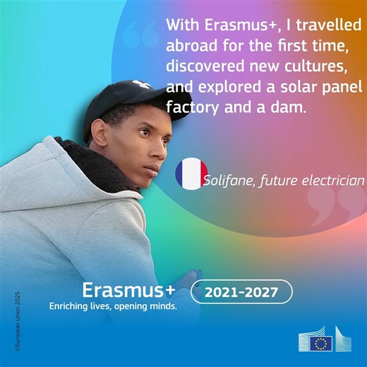 A sustainable future needs more than ideas, it needs skills. 🦾 Erasmus helps young people gain the green skills needed to make clean energy a reality. Through projects like Sun, Water, Wind of renewable energy, future electricians learn to work with solar, wind and water energy systems and put sustainability into practice in their jobs. Siolifane, is a future electrician that had the opportunity to train abroad, an example of how Erasmus opens doors for everyone’s future. From classrooms to cle