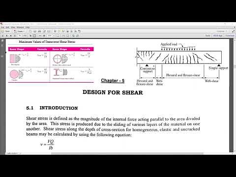 Lecture 1 Shear Design of Beams [Reinforced Concrete Beams]| Part 1