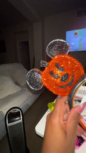 This is #disneyhalloween Cutest Mickey ears.DM to order #custommickeyears #bedazzled #disneylover #minnieearscollection