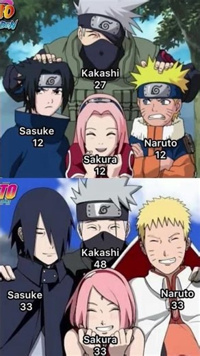 Naruto Team 7: Then vs Now |🥰 The Incredible Journey of Sasuke, Sakura Kakashi & #anime #narutoedit