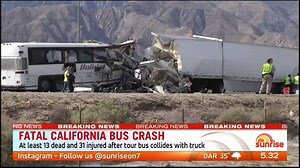 68K views · 169 reactions | A tour bus has crashed in California killing at least 13 people. | Sunrise | Facebook