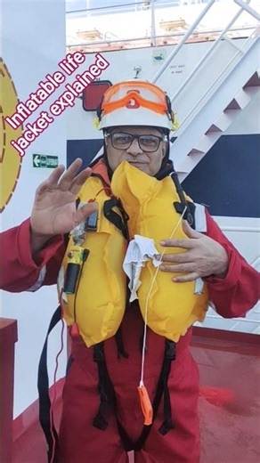 inflatable lifejacket demonstration#seamanstory#lifejacket#survivaltechniques#goanvlogger#ytshorts