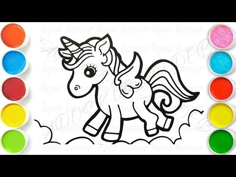 Let’s Draw and Colour a Cute Unicorn 🦄🌈 | Unicorn Drawing & Coloring for Kids