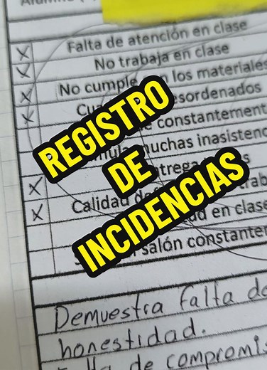 La bitácora escolar y los registros de incidencia