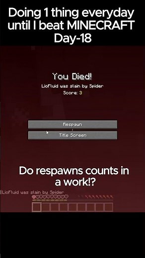 Day 18: I Died… Everything’s Gone 😭💀 | #minecraft #shorts