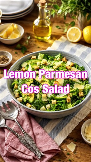 Fresh, crisp and packed with flavour 🥑🍋 This Lemon Parmesan Cos Salad is the perfect easy side for BBQs, weeknight dinners or lunch on its own. The homemade lemon dressing with shaved parmesan and crunchy croutons is so good! Recipe below 👇 If you love simple fresh recipes like this, like and follow for more ✨ LEMON PARMESAN COS SALAD SALAD INGREDIENTS 2 Cos Lettuce, roughly chopped 1 Avocado, sliced 2 tbsp Chives, finely chopped ½ cup Shaved Parmesan 1 cup Croutons DRESSING INGREDIENTS 3 tbs