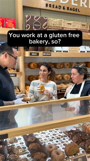 This morning in Englewood we got to serve a little boy, just shy of 2 years old, his very first piece of cake. He has allergies to wheat, eggs, dairy, and tree nuts. The look on his sweet, innocent face was absolutely priceless, and it made us a little emotional🥺 We want to wish all of you a sincere and heartfelt thank you this holiday season. It’s truly a joy and a privilege to be on this journey together❤️ . . . . #modernbreadandbagel #glutenfreenyc #holidayspirit | Modern Bread and Bagel