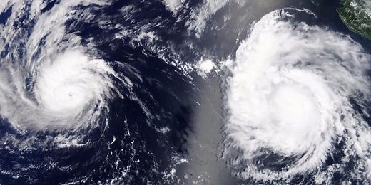 Here's what happens when two hurricanes collide