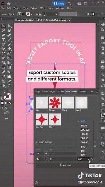 How to export multiple assets in @adobe #illustrator #adobeillustrator #adobeillustratortips #graphicdesign #graphicdesigntips