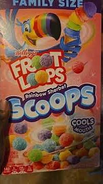 new froot loops rainbow sherbert scoop cereal review #rainbow #cereal #frootloops #review #tastetest