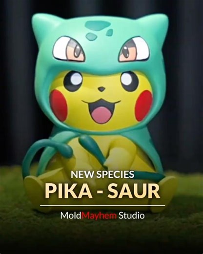 From Resin to Life: Pikachu x Bulbasaur 🌱⚡ #beforeandafter #pokemon #shorts