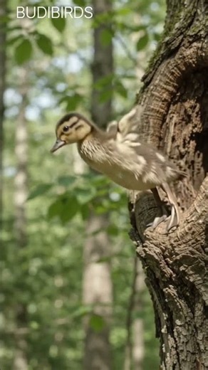 The Baby Duck That Jumps From a Tree #birds #duck #woodduck #wildlife #tree