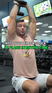 How do you do an overhead triceps extension? Here's how I teach my clients: 1️⃣ Start with the dumbbell on your knee & kick it up to your shoulder 2️⃣ Press it overhead towards the ceiling with both hands 3️⃣ Make sure the dumbbell is right over your head 4️⃣ Initiate the move by breaking at your elbows, keeping your elbows in place, as the dumbbell drops behind you The goal is to go as low as you comfortably can while keeping your elbows slightly tucked. The goal of this exercise is to feel a g