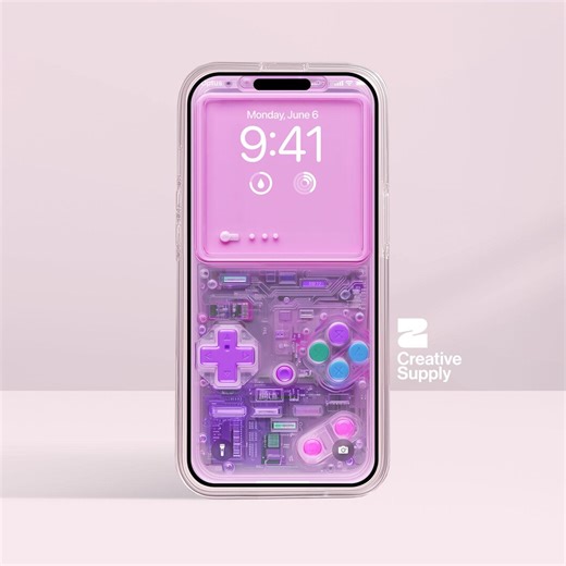 Retro Translucent Purple Game Console Wallpaper | Glass Tech Aesthetic Phone Background | Pastel Retro Lock Screen iPhone Android - Etsy UK