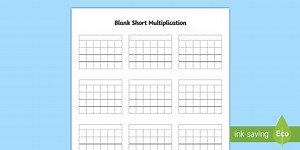 Blank Short Multiplication Worksheet
