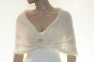 Ivory Bridal Shawl, Wedding Wrap, Mohair Silk Bridal Bolero, Winter Wedding Cape, Knit Bridal Shrug, Bridesmaid Shawl Gift - Etsy